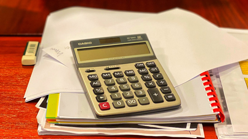 Books and a calculator 