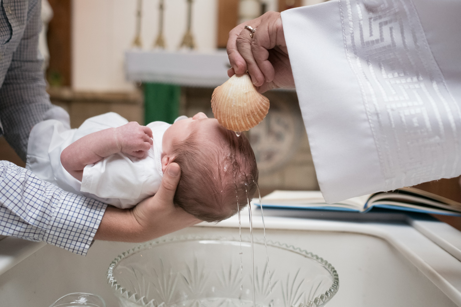 A baby being baptised