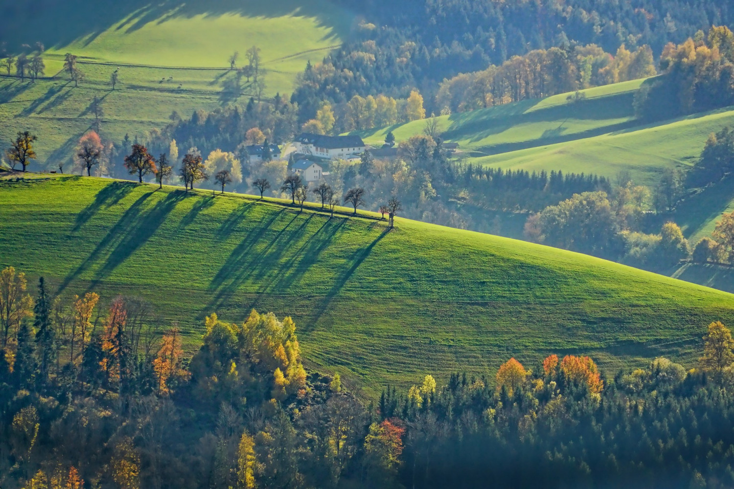 Rolling countryside hills