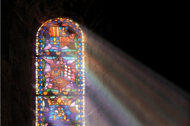 A stained glass window